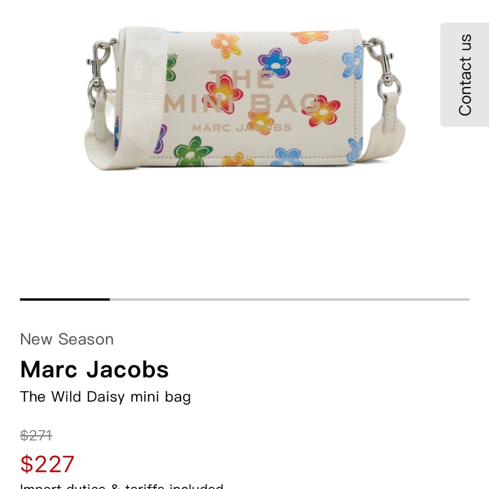 Marc Jacobs White Wild Daisy Top-Zip Card Case with Multicolor Flowers